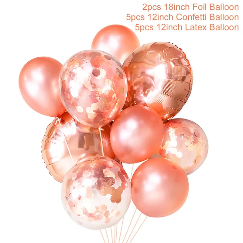 PATIMATE с днем рождения воздушные шары розовое золото номер баллоны 18-летний День рождения украшения Дети взрослый 18 день рождения балок Декор - Цвет: Rose Gold Circle