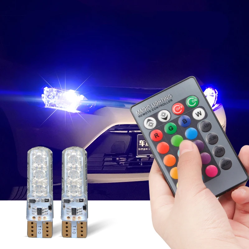 T10 RGB Multicolor W5W Parking Lights Sidelight No Error For Ford focus