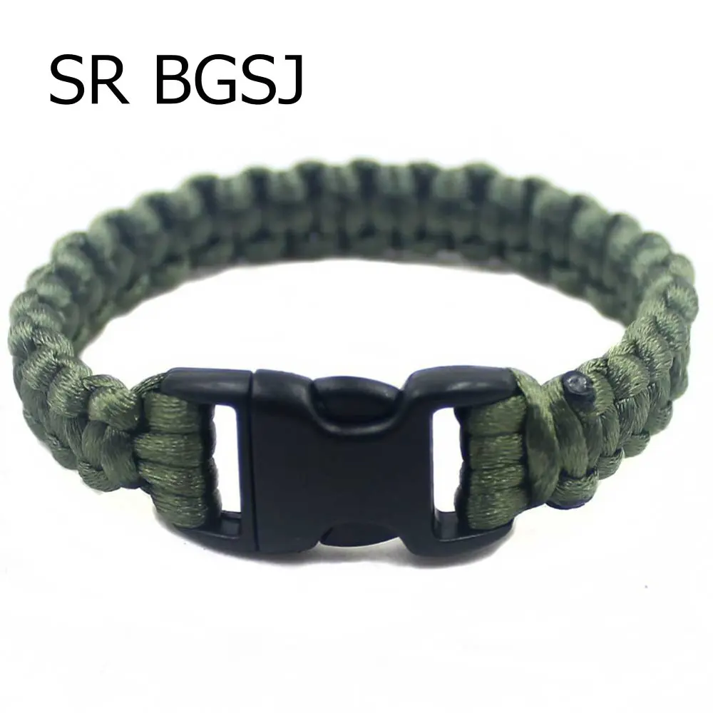 Free Shipping More Colors Mens Camping Survival Kit Rope Wristband Emergency Gear Paracord Bracelet 7.5&quot | Украшения и