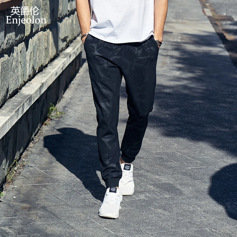 

Enjeolon brand fashion sweatpants men long trousers pants printing quality pants males fashion clothes plus size 3XL KZ6166