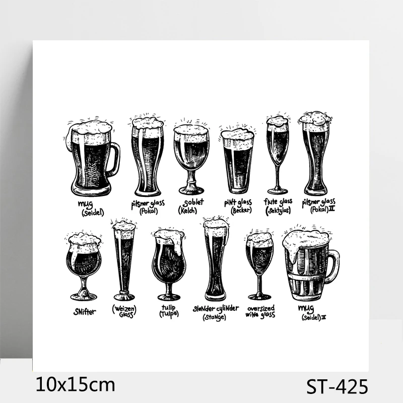 AZSG Full Beer glass Clear Stamps/Seals For DIY Scrapbooking/Card