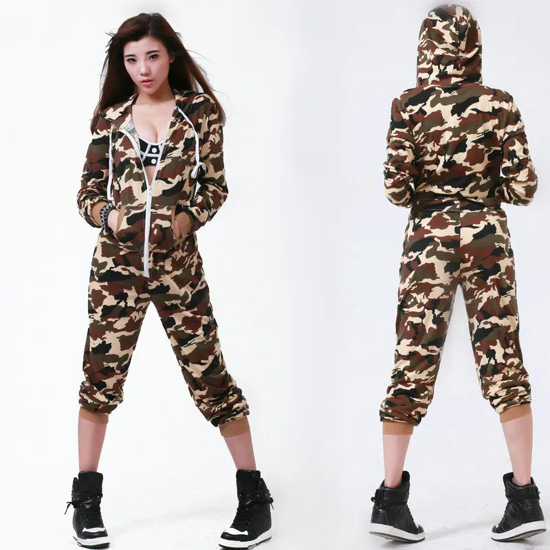 

2016 Hip Hop Dance Costume performance wear Thin playsuit loose overalls harem jazz jumpsuit Camouflag one piece Pants