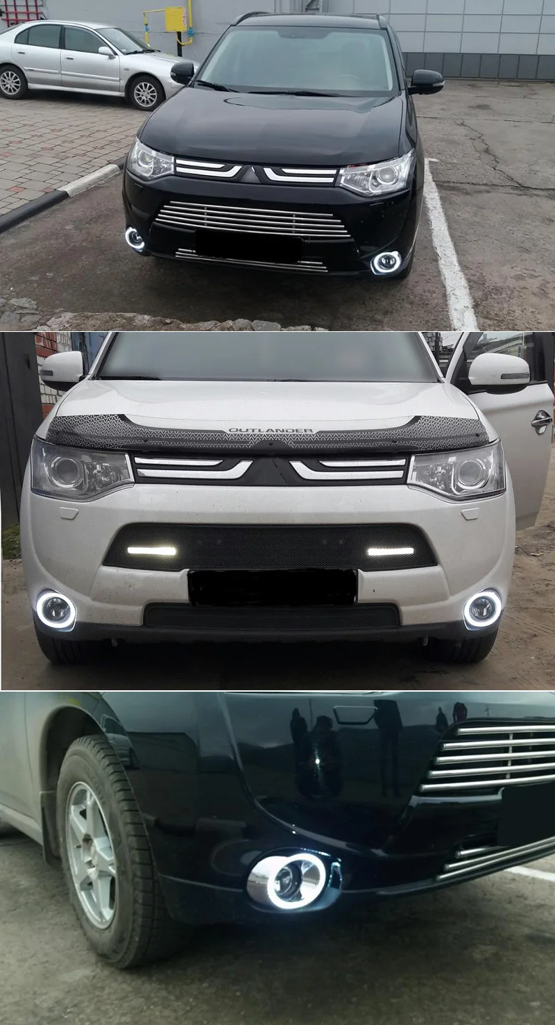 Для Mitsubishi Outlander 2013 дневной ходовой светильник светодиодный DRL противотуманный светильник дальнего света s желтый указатель поворота