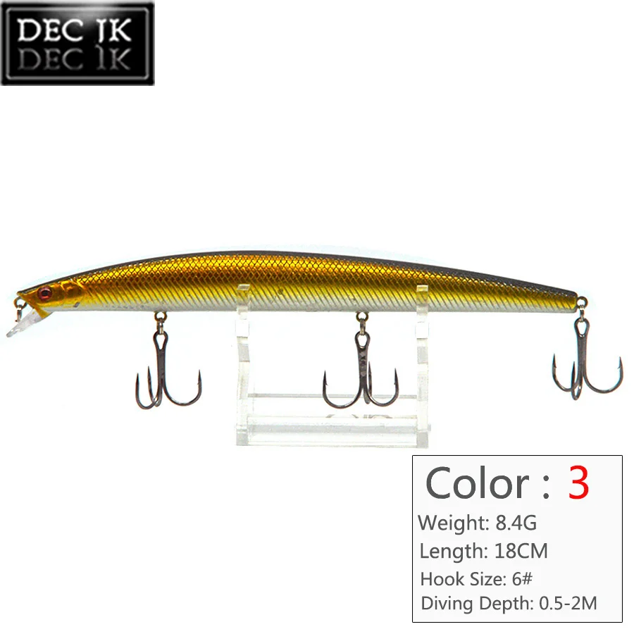 1PCS Artificial Plastic Hard Fishing Lure Fake Bait 3D Eyes Crankbaits Minnow Swimbait Laser Saltwater Fishing Lures For Pike (3)