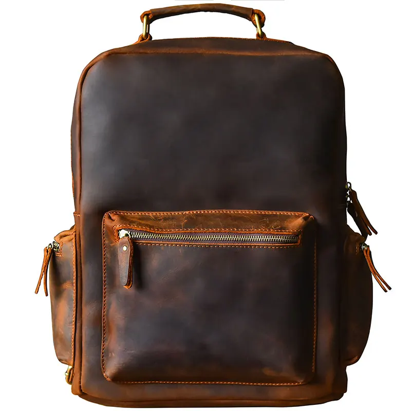 BJYL мужской первый слой Crazy Horse кожаный рюкзак для путешествий большая емкость сумка для ноутбука ретро мужские рюкзаки