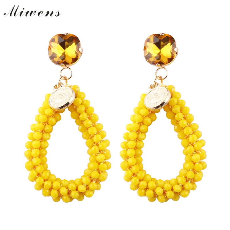 

Miwens New Handmade Rhinestone Beads Earrings For Women Crystal Dangle Drop Earrings Cheap Metal Sheets Statement Bridal Jewelry