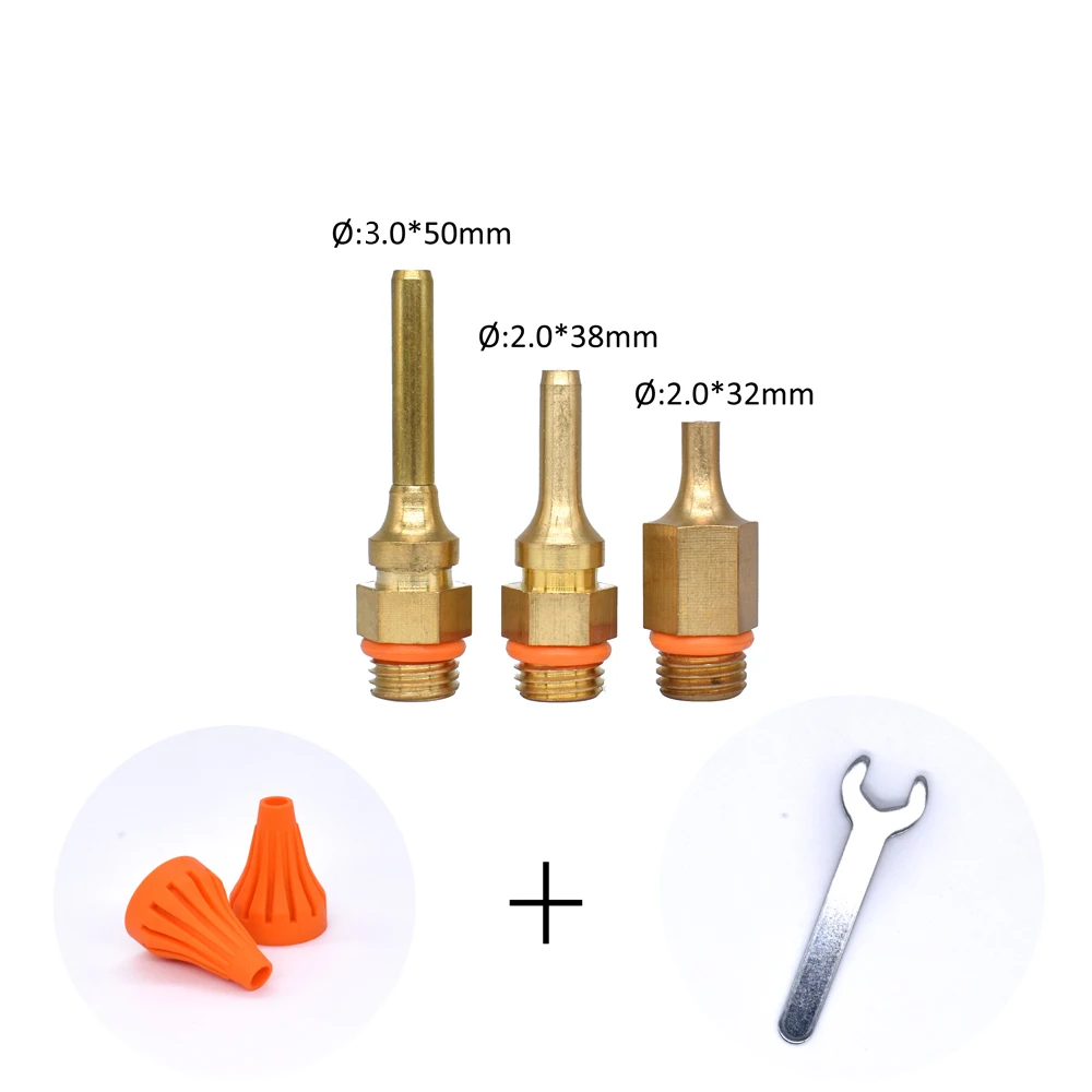 Hot Melt Glue Gun Long Nozzle Large Diameter Small-bore 1.0x36mm 1.5x55mm 1.5x70mm High Quality Steel Material with Wrench 3Pcs - Color: CPS-3