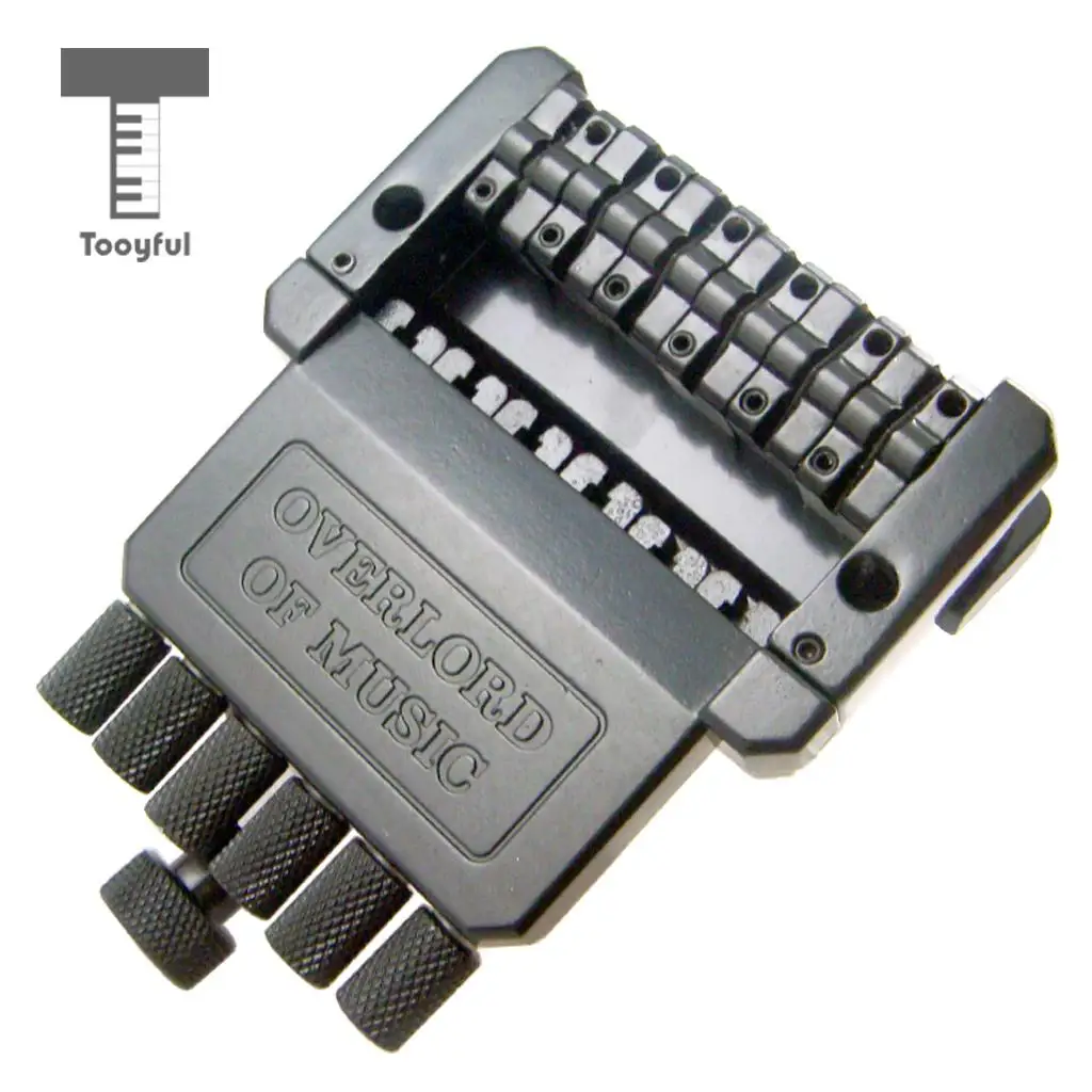 Tooyful 1 Set 6 String Saddle Headless Bridge Tailpiece with Screws for Electric Guitar Parts Replacement