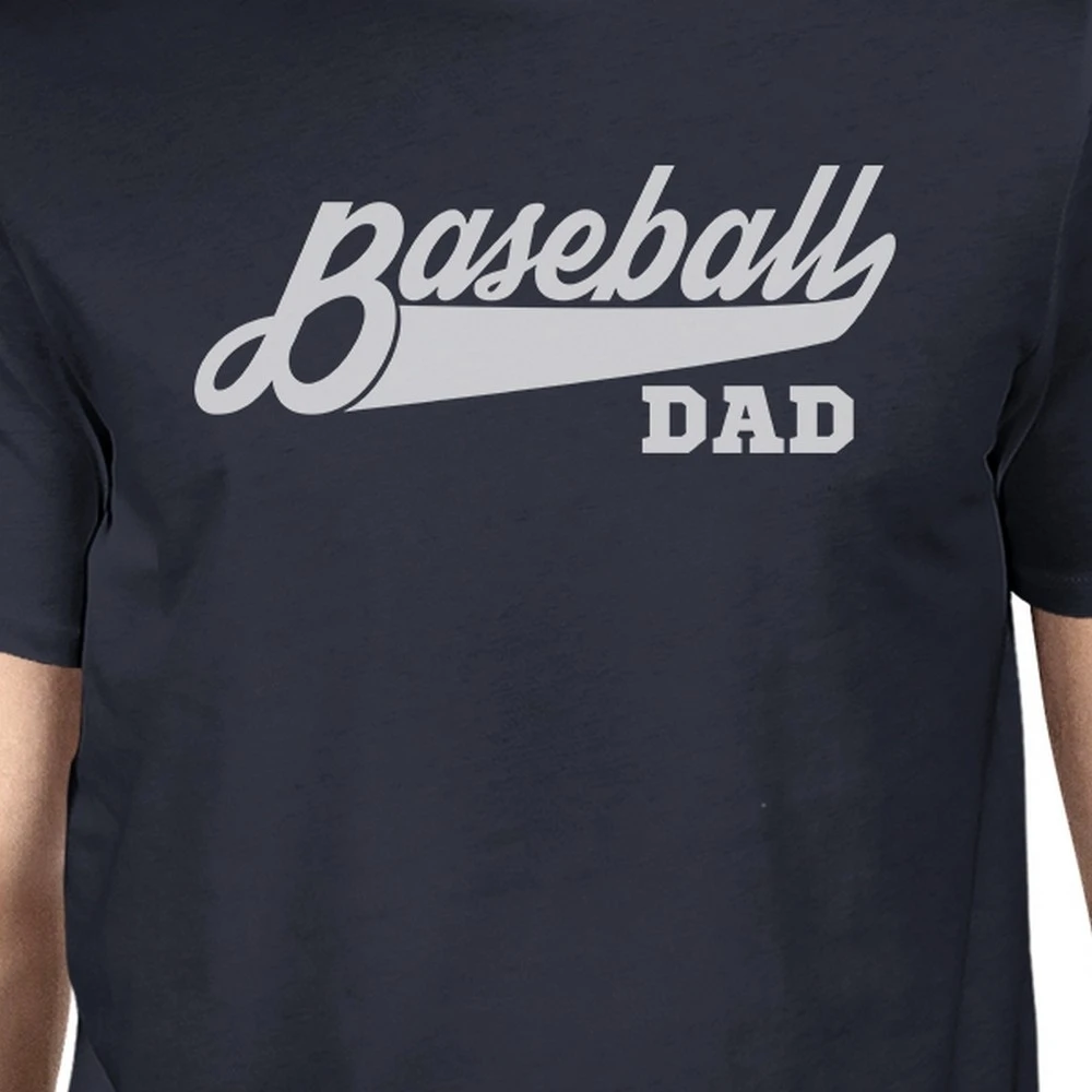 365 Printing Baseball Dad Men's Navy Round Neck T Shirt Funny Father Gift Ideas (1)