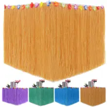 4 цвета тропические вечерние юбки для стола из искусственной травы Гавайские летние украшения для Гавайской вечеринки декор для свадебного стола на день рождения