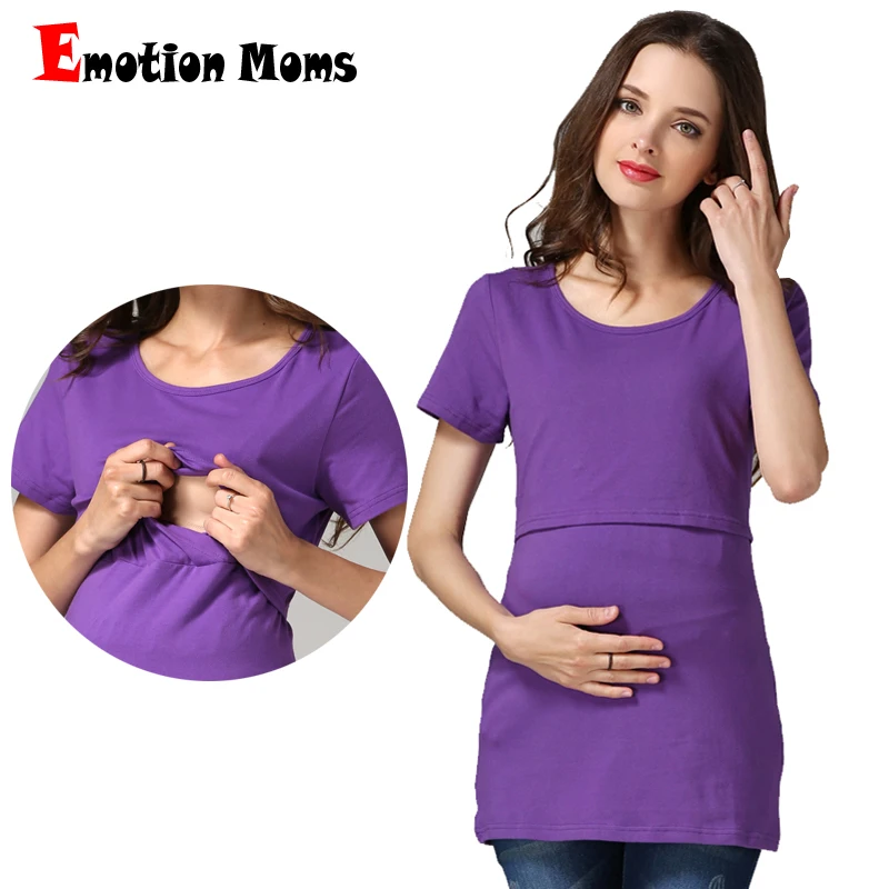 Buy Emotion Moms Summer Maternity tops Nursing T shirt