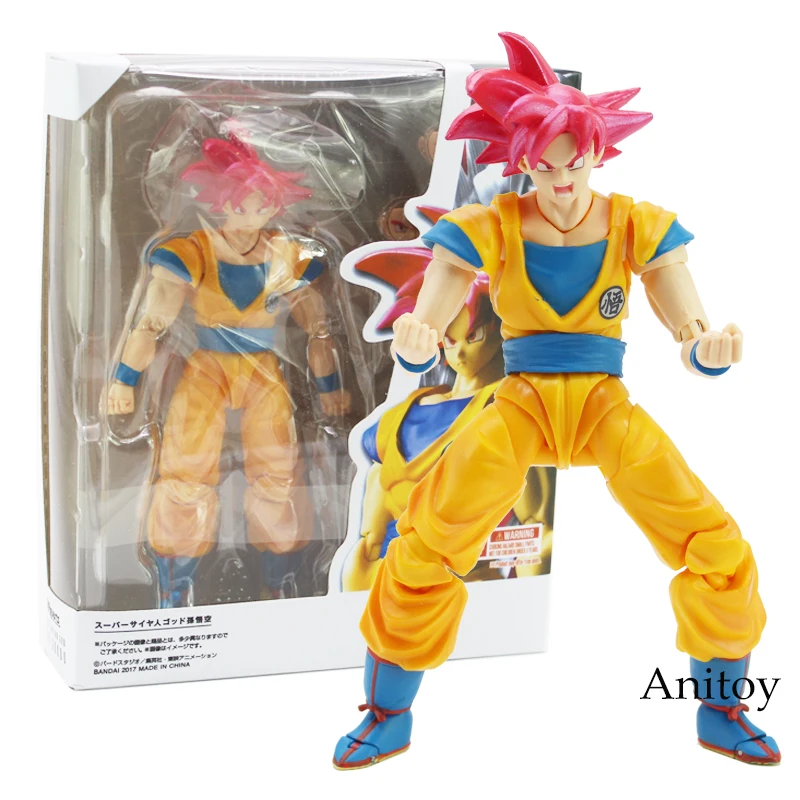 СВЧ фигурки Dragon Ball Супер Saiyan Goku красные волосы Gokou Dragon-Ball ПВХ фигурка Коллекционная модель игрушки 15 см - Цвет: A-withbox