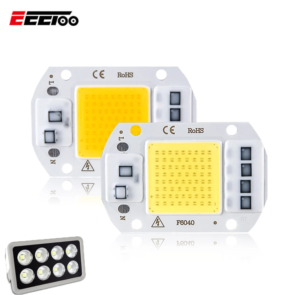 

High Power LED 20W 30W 50W LED Light Beads Smart IC 220V No Need Driver COB Chips for DIY Floodlight Spotlight Outdoor Lighting