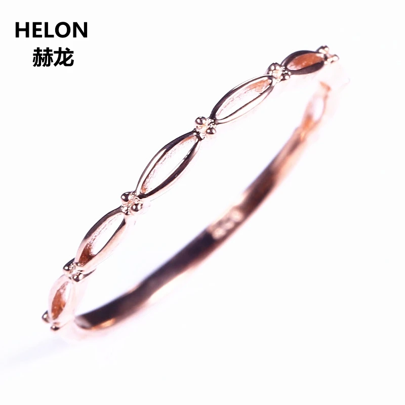 Solid 14k Rose Gold Women Engagement Ring Wedding Band Trendy Fine Jewelry Party Gift | Украшения и аксессуары