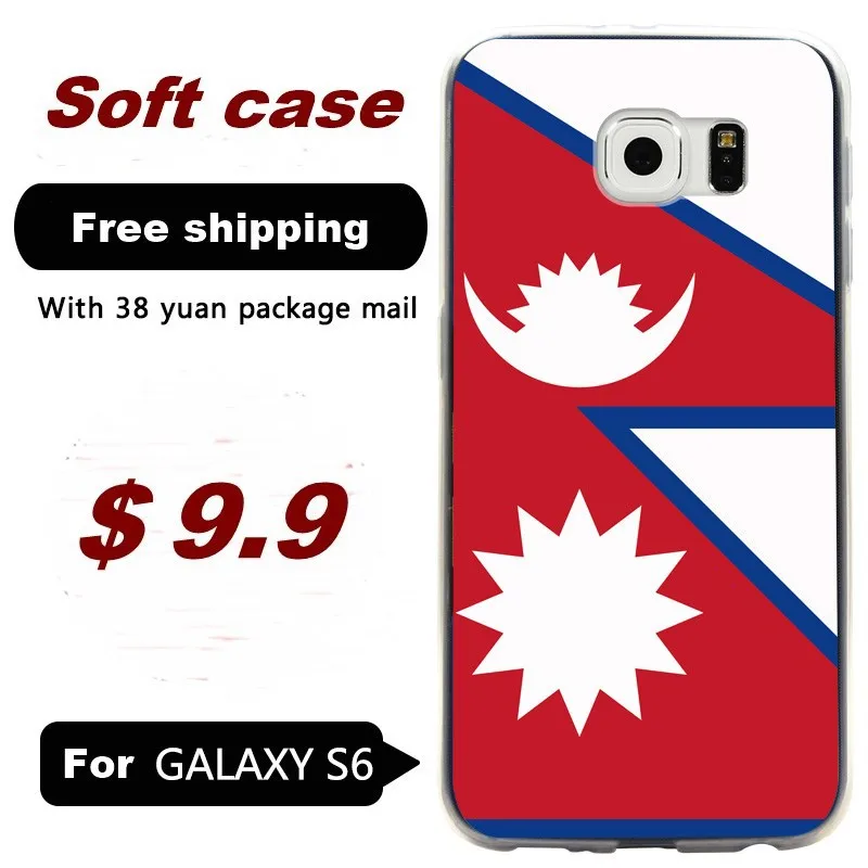 For Samsung Galaxy S6 PC Hard back shell protective cases painted G9200/G920F/ mobile phone casing Flag of Nepal |
