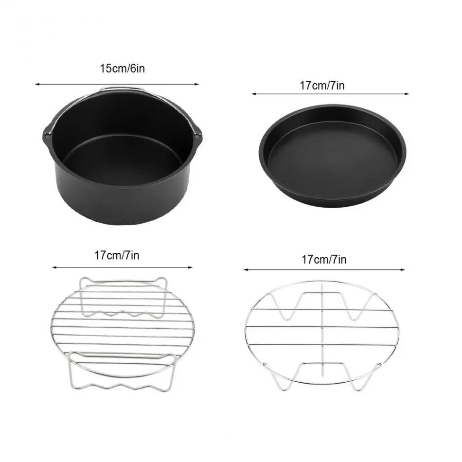 Горячая 7 компл. Аксессуары для фритюрницы, квадратный горшок набор кухонных инструментов подходит всем 4QT-5.6QT