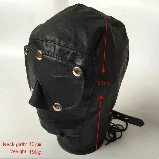 Hot Soft Leather Bondage Hood Copricapo Maschera Per Il Viso Con Cerniera Staccabile Eyepatch Dog Slave Bdsm Prodotto Sex Bed Giochi Giocattolo