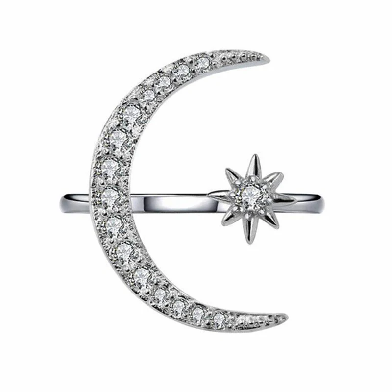 moon star cubic zirconia open rings  (6)