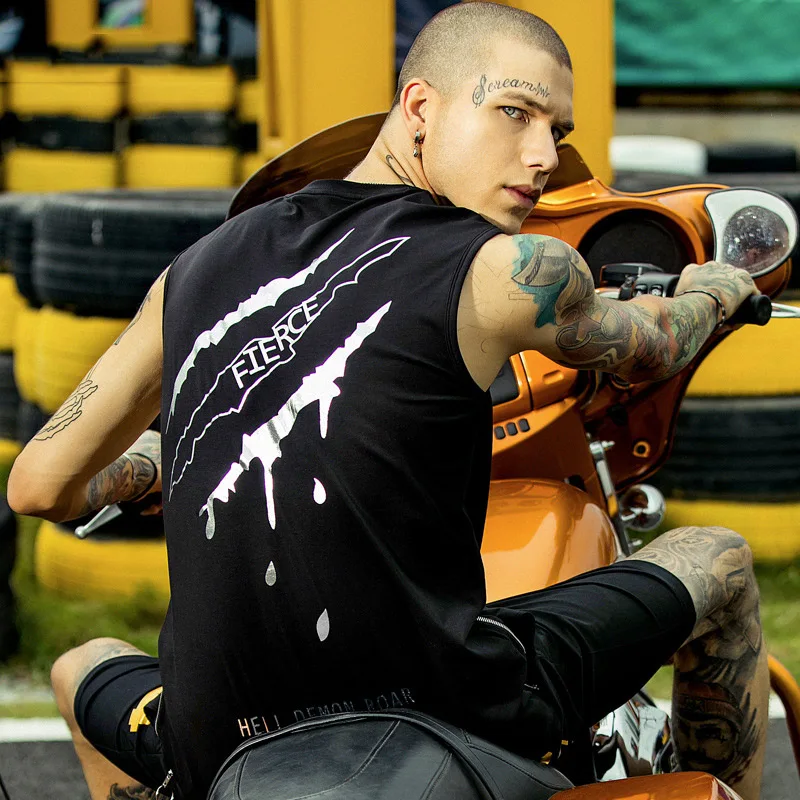 

Youth popular loose spring men's vest loose European and American blood claw scratches street summer sleeveless men's clothing