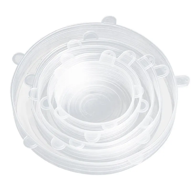 

6pcs Silicone Lid Cover Set Multi-function Cooking Tools Bowl Pot Cup Boil Cookware Over Anti Spill Stopper Safe Kitchen Gadgets