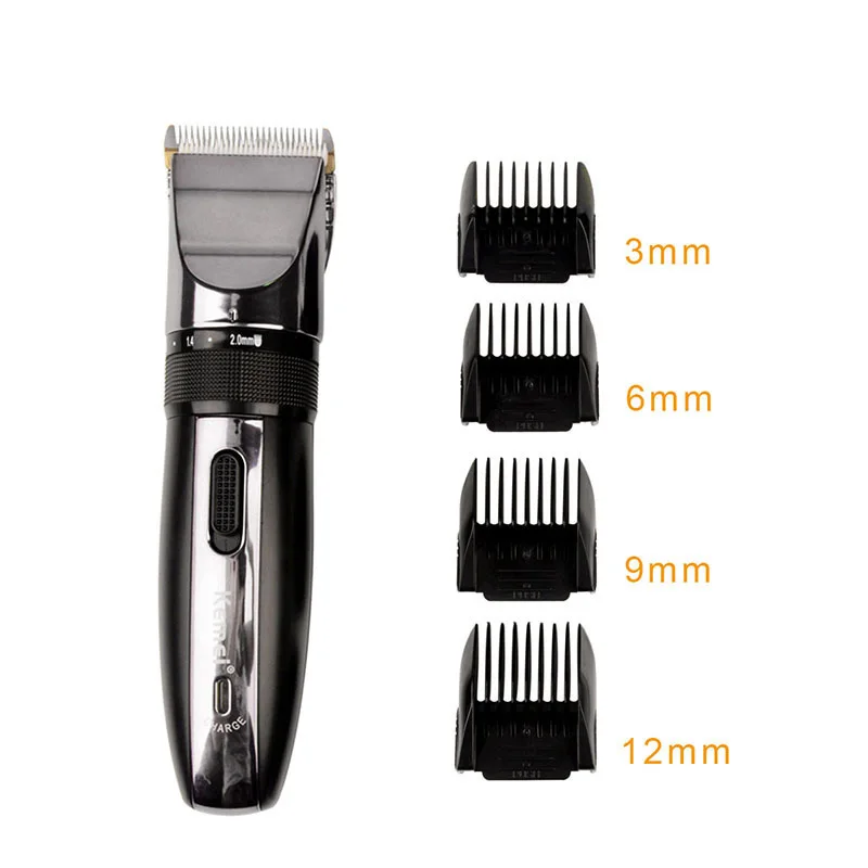 

Kemei Electric Hair Clipper Rechargeable Trimmer Shaver Razor Cordless 0.8-2.0mm Adjustable Low Noise For Adult /Child 43