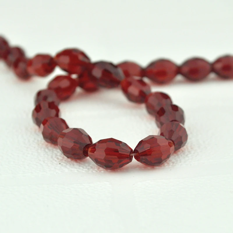 350pcs 8X10MM Oval Shaped Crystal Beads Dark Red Color Crystal Glass