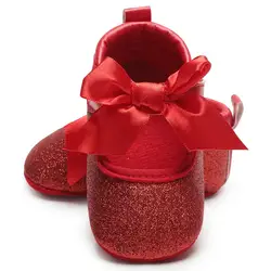 Обувь для маленьких девочек, обувь для малышей, обувь для малышей с золотыми украшениями и большим бантом, рождественский подарок, детские