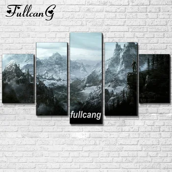 

FULLCANG Diy 5PCS Full Square Diamond Embroidery Movie Game Characters Landscape Diamond Painting Cross Stitch 5D Mosaic D931