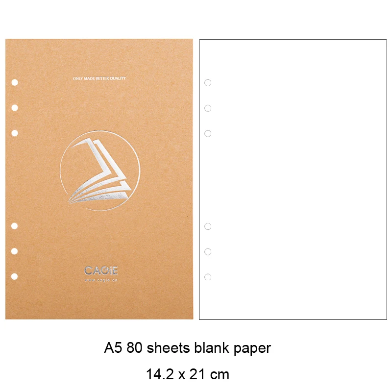 CAGIE New Blank Paper a7/a6/a5 Journal Refills Notebook Filler Paper Spiral Sketchbook Papper CAGIE New Blank Paper a7/a6/a5 Journal Refills Notebook Filler Paper Spiral Sketchbook Papper