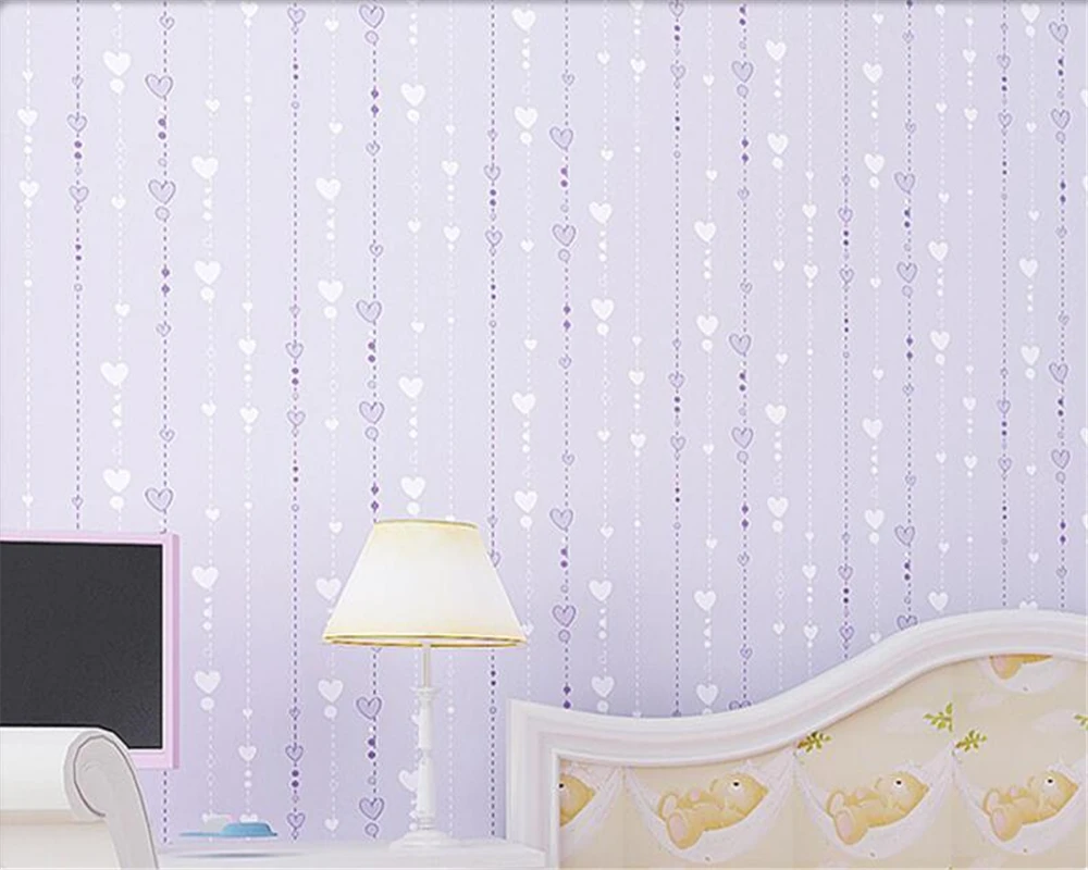 Beibehang Modern wallpaper child room stars pink, red, purple cute cartoon children bedroom warm wallpaper roll papel de parede