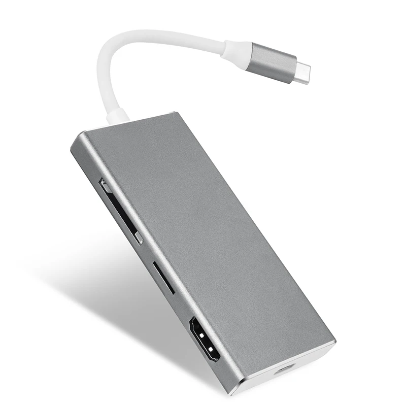 7 в 1 Тип C usb Hub адаптер 3 Порты HDMI Выход зарядки и разъёмы SD/микро SD кард ридер для