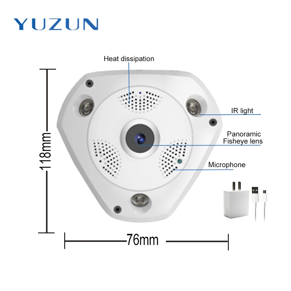 

5MP Panoramic Camera 360 Wide Angle ip wifi Fisheye camera wireless home security systems Ultra HD night vision Hand Cruise