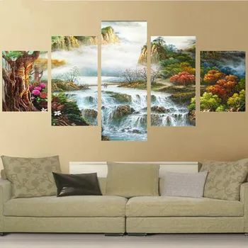 

eigen foto 5d diamond painting custom Waterfall landscape christmas embroidery diy cross stitch xmas decor hot 925 full square