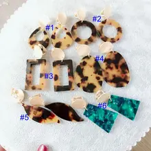 Новые больше стилей черепаховая Смола геометрические модные милые элегантные серьги-клипсы