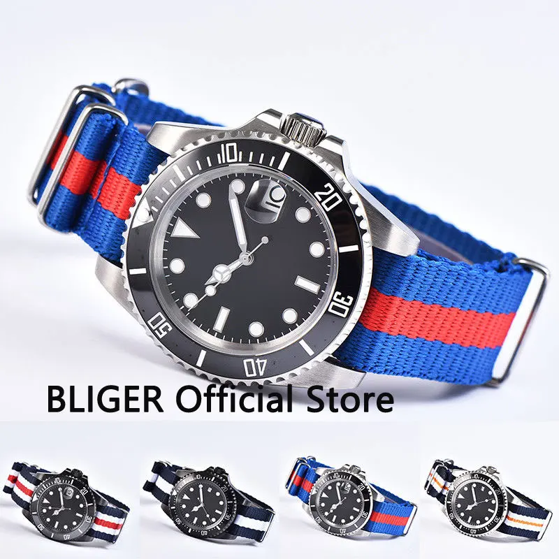 

Casual 40mm Black Sterile Dial Luxury Brand Sapphire Crystal Luminous Ceramic Rotating Bezel Automatic Movement Men's Watch P161