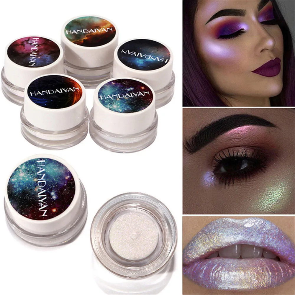 

2018 New HANDAIYAN Glitter Eye Shadow Shimmer Cosmetic Eyes Makeup Pigment Woman Make Up Eyeshadow For Party Daily Makeup