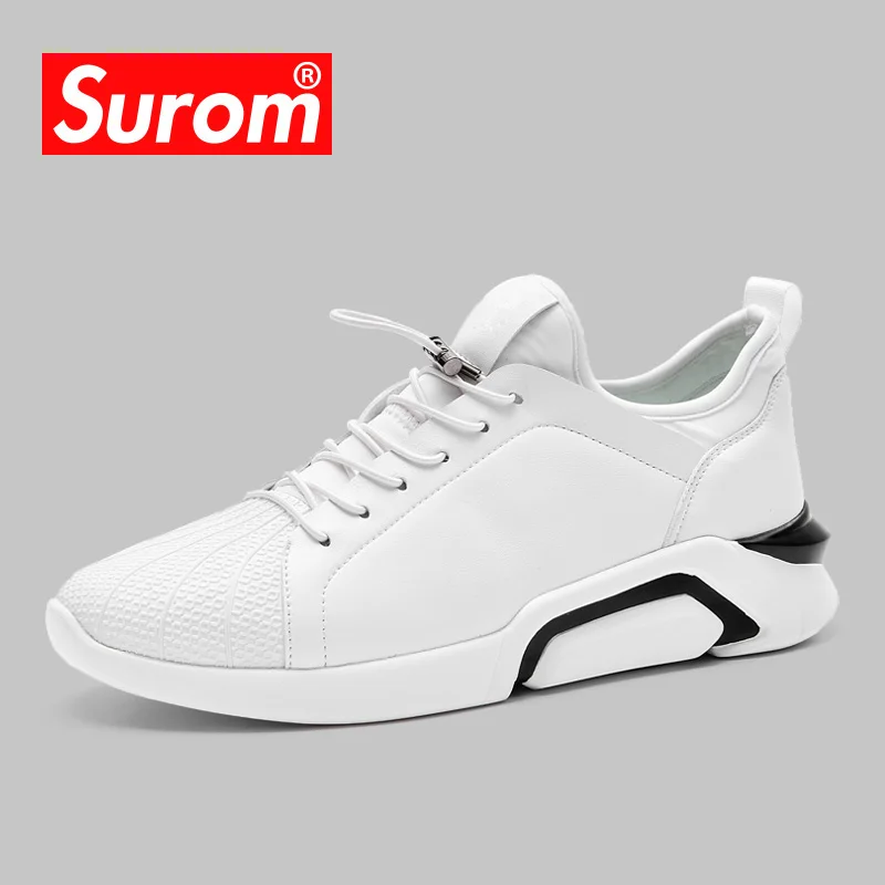 

SUROM Men Sneakers Summer White Color Walking Footwear Lightweight Comfortable Male Fashion Casual Shoes For Outdoor Man Shoes