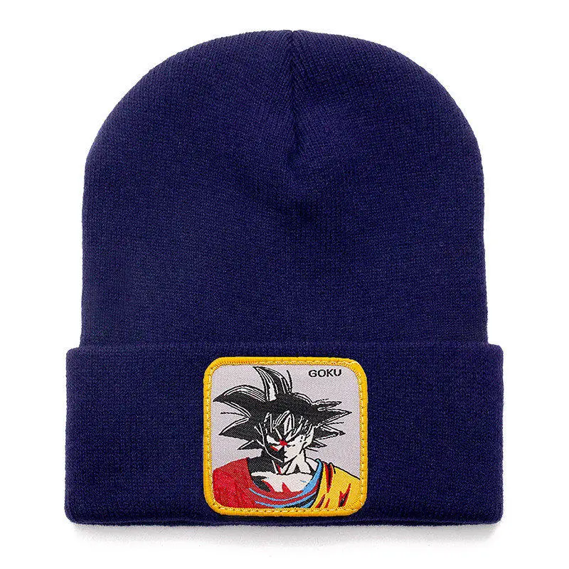 Anime Cartoon Dragon Ball Z Beanie High Quality Cotton Beanies for Men Women Warm Knitted Winter Hat Fashion Solid Unisex Cap mens winter hat skullies Skullies & Beanies