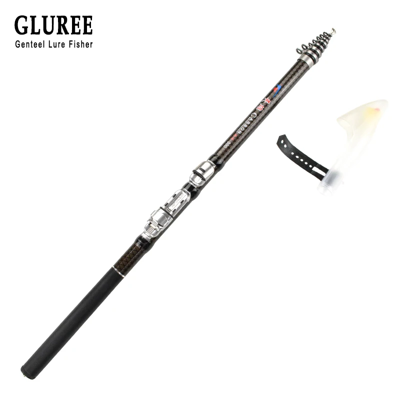 

GLUREE 30T Carbon Spinning Telescopic Rock Fishing Rod 1.8/2.1/2.4/2.7/3.0/3.6M MH Power Carp Feeder Rod High Quality Hand Pole