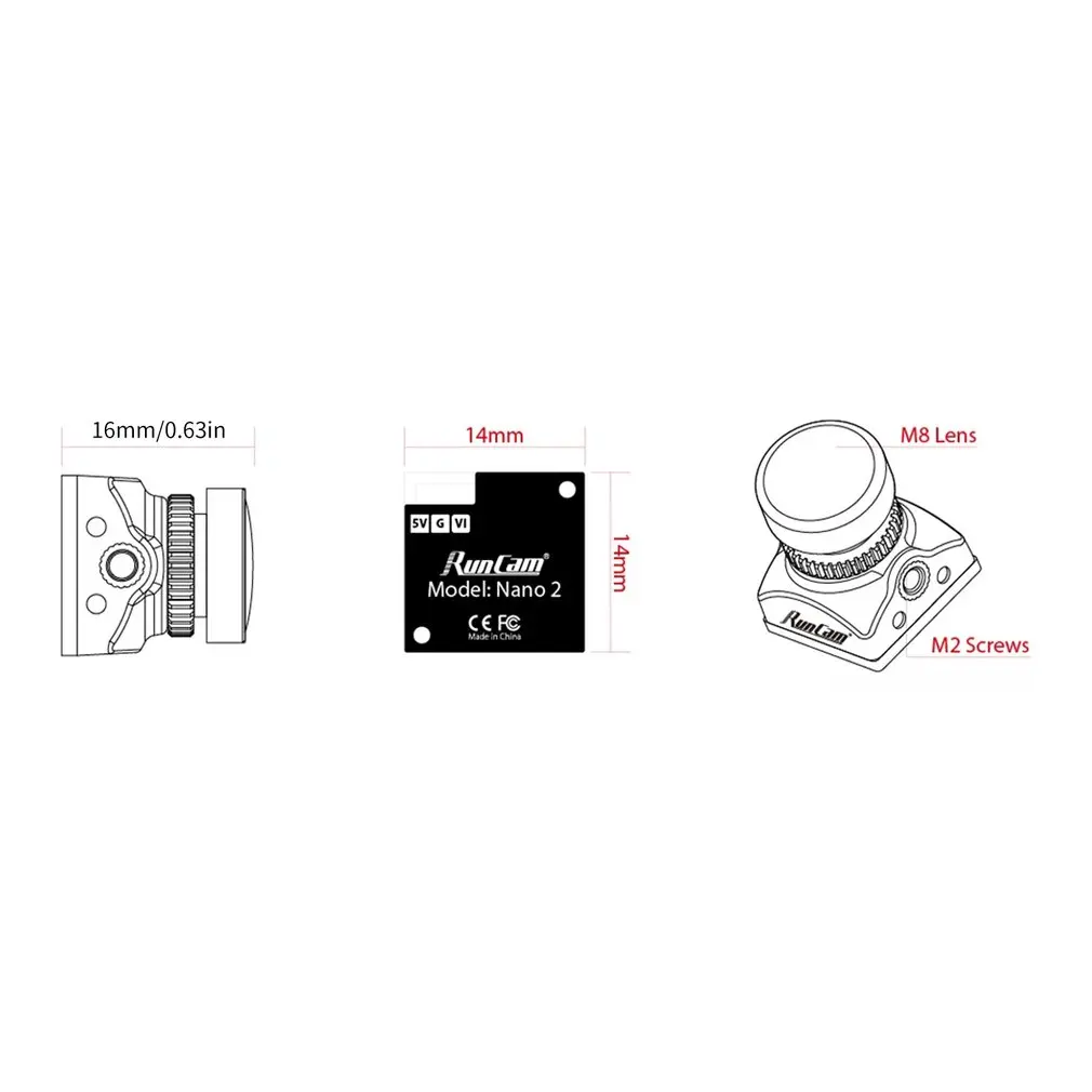 RunCam Nano 2 1/" 700TVL 1,8 мм FOV 155/170 градусов FPV камера переключаемый объектив запасные части Аксессуары для FPV RC Дрон