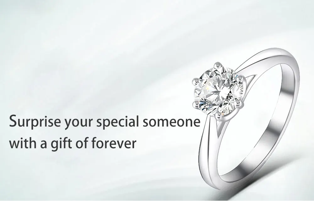 DovEggs стерлингового серебра 925 пробы 1 CTW 6,5 мм HI цвет отличная огранка Муассанит алмаз обручальное кольцо для женщин