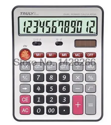 One Piece Truly 872 12 office font b calculator b font 12 Digits Large Screen Dual