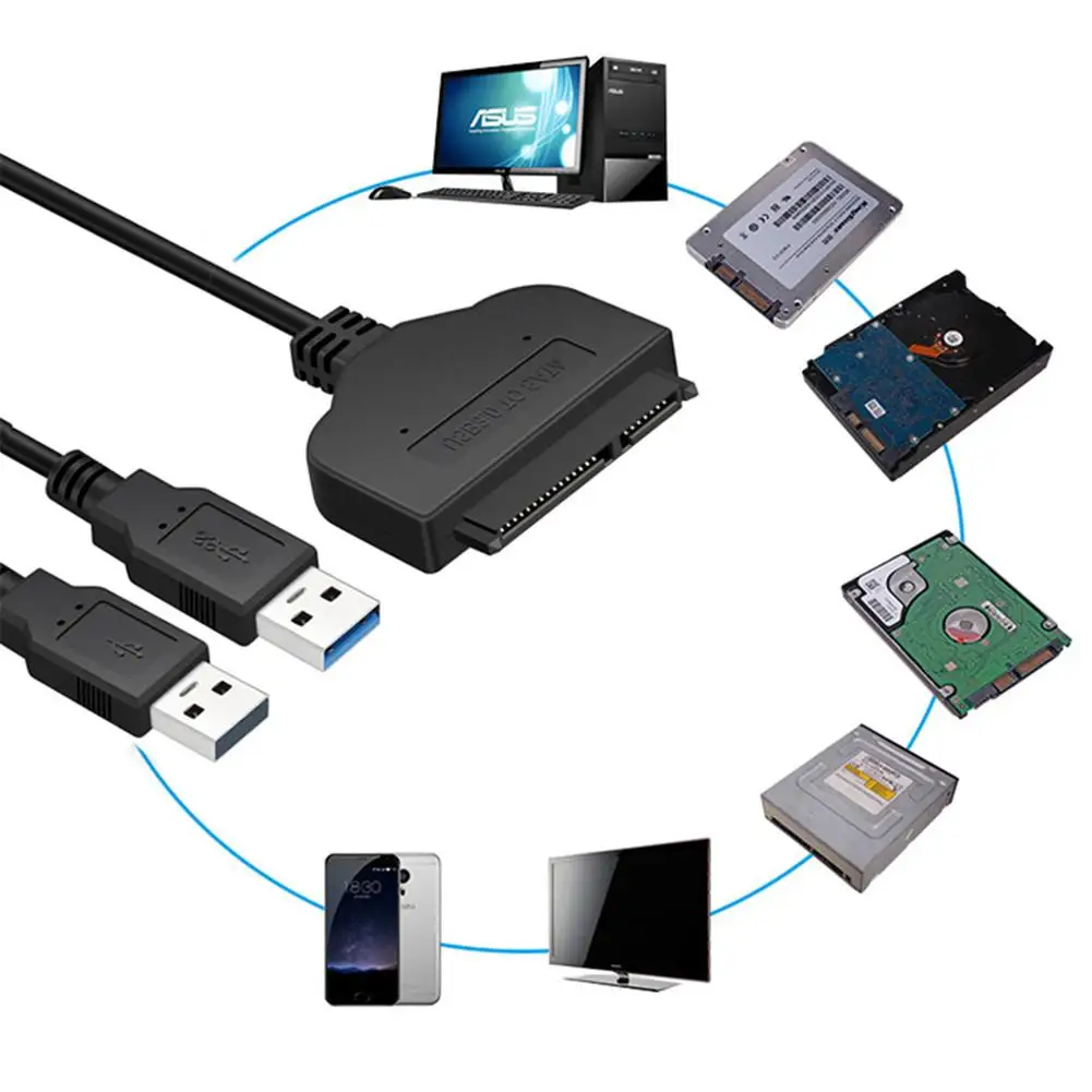 

SATA 22 Pin to USB 3.0 Adapter USB Cable and Converter 2.5 Inches SATA Hard Disk Serial Port USB 3.0 Computer Cables & Connector