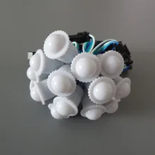 DC5V WS2811 Pixel LED Module 16mm diameter Diffused Full Color 5050 SMD Programmable Modules for Advertisement Milky white Cover