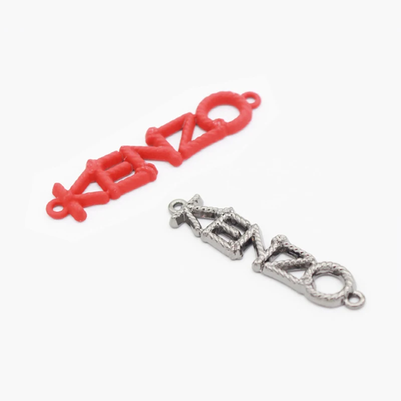 

zinc alloy Embossed letters Metal label clothing decorative sewing tags 7mm * 35mm custom 2 holes brand clothing labels tags