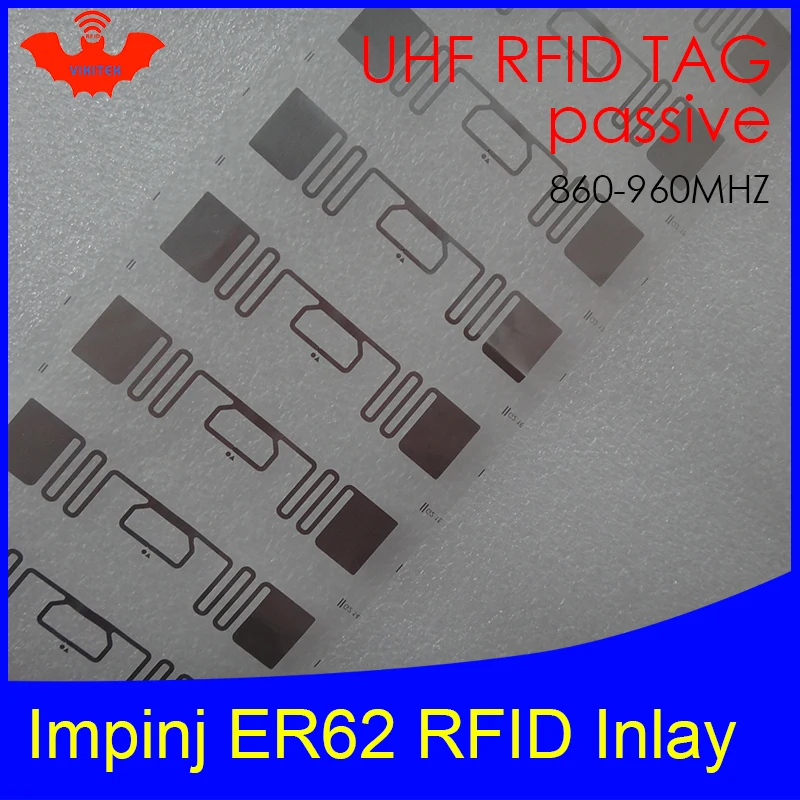 Метка Диапазона UHF RFID Метка ER62 инкрустация Impinj Monza R6 MR6 чип 860-960 МГц 900 915 868 МГц Higgs3 EPCC1G2 6C смарт-карты пассивные RFID теги этикетки