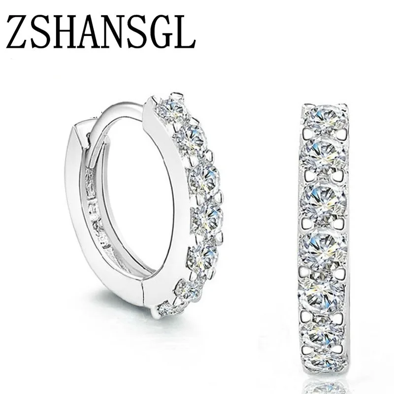 Твердые серьги-гвоздики из стерлингового серебра 925 пробы женские маленькие серьги CZ лучшие ювелирные изделия Подарки для женщин высокое качество ювелирные изделия оптом