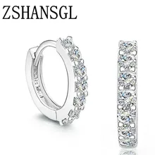 Твердые серьги-гвоздики из стерлингового серебра 925 пробы женские маленькие серьги CZ лучшие ювелирные изделия Подарки для женщин высокое качество ювелирные изделия оптом