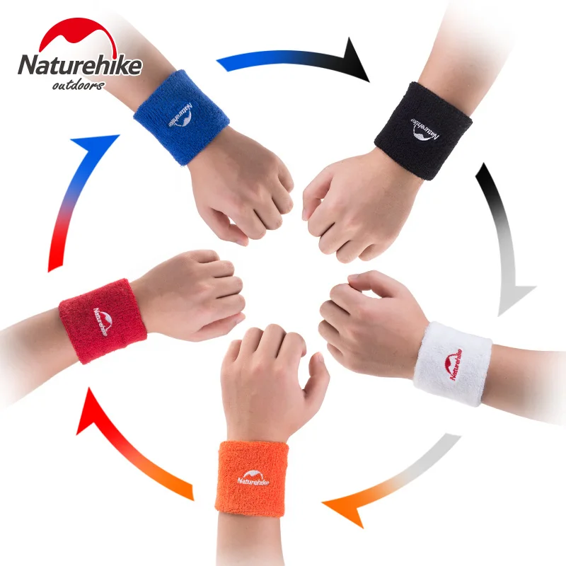 

NatureHike 2pcs Cotton towel Wrist Support sport Basketball tennis feather Wristband Wipe the sweat fitness armguard wristbands