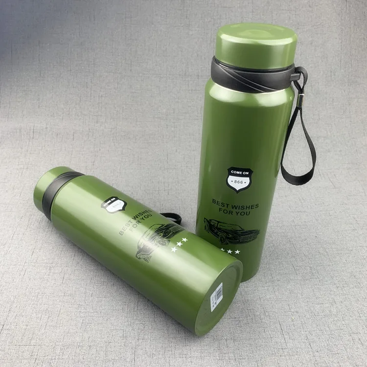 

Creative Army Green Portable Kettle Stainless Steel Vacuum Kettle 1000ml Outdoor Camping Mug